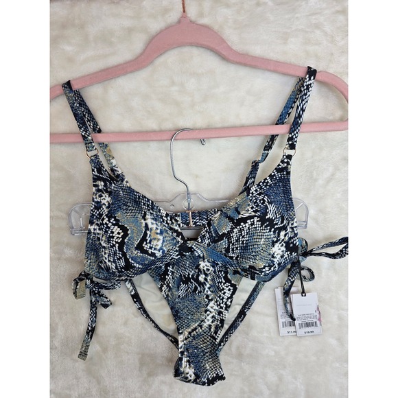 Shade & Shore Other - Shade & Shore Blue Snake Print Bikini Set Small Top Medium Bottoms AF018T AF019B